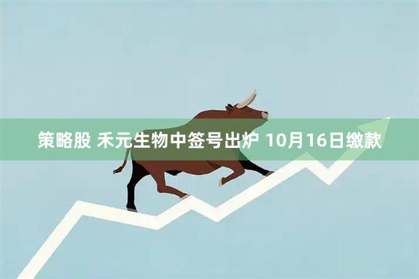 策略股 禾元生物中签号出炉 10月16日缴款